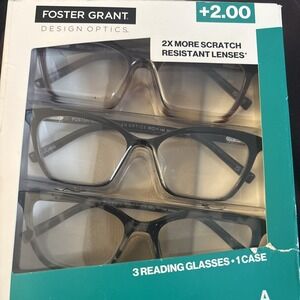 Design Optics by Foster Grant Reading Glasses, 3-pk,+2.00